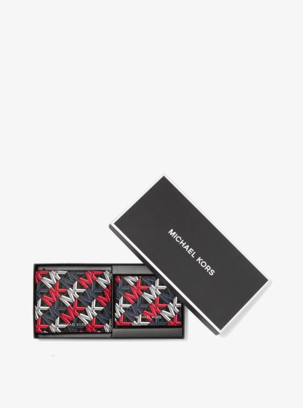 Panske Penazenky Michael Kors Harrison Graphic Logo Billfold With Passcase Červené Čierne - Doplnky Michael Kors Sleva | MBNGH-6248